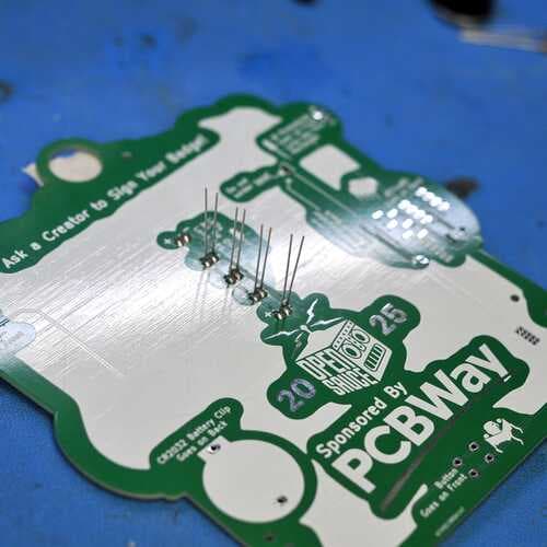 Badge assembly: back leds