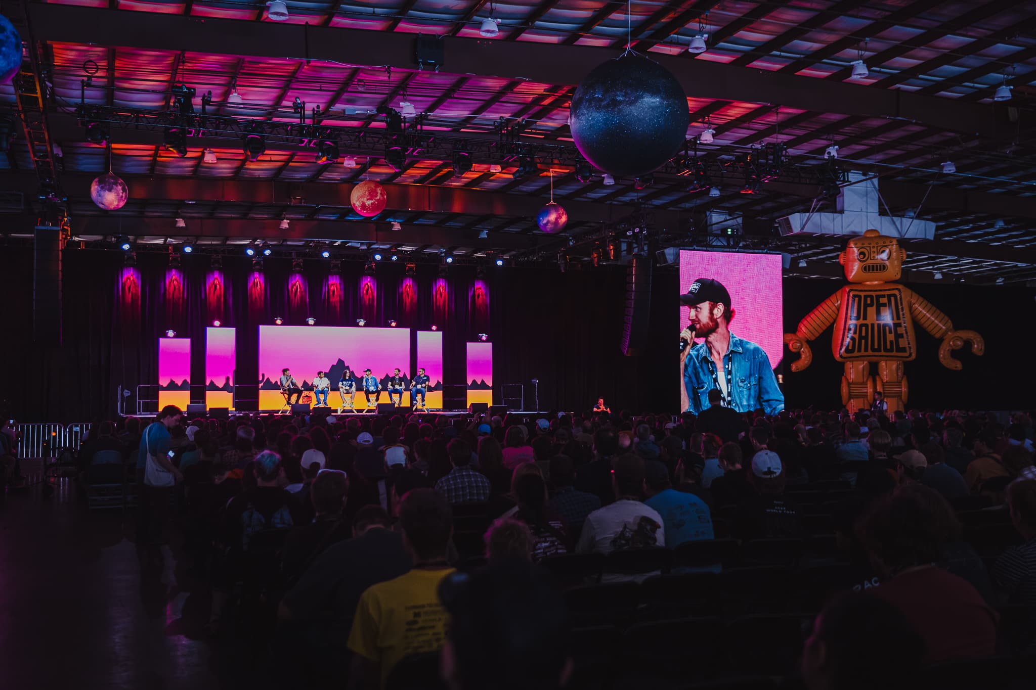 Open Sauce main stage at night
